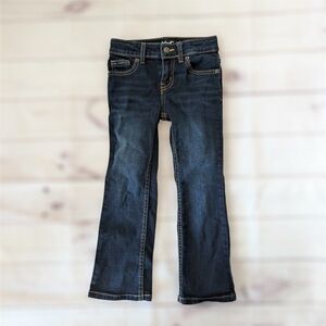 Cat & Jack Girls Size 4 Super Stretch Bootcut Blue Jeans Dark Wash New No Tags